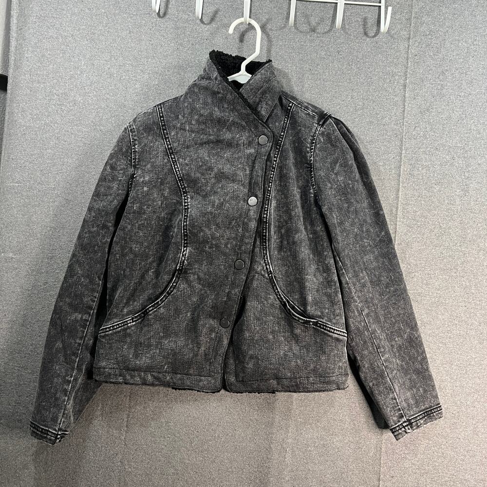 LOGO by Lori Goldstein Jeans Jacket with Sherea Sherpa Chacold Wash X-Small